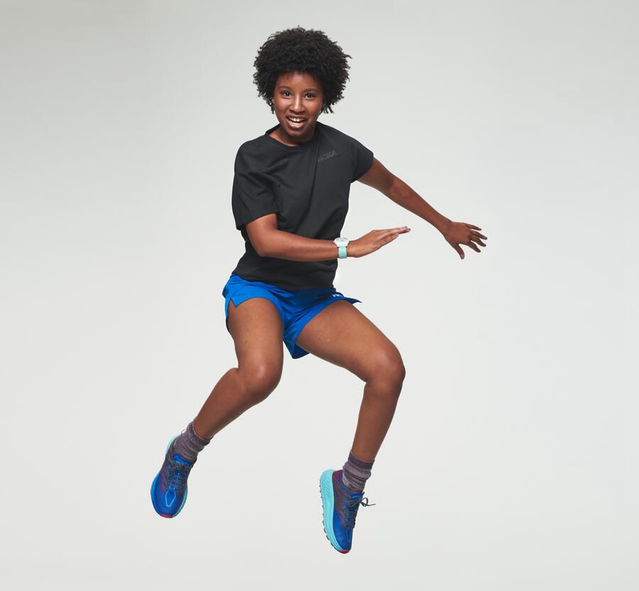 Hoka One One Womens Tee - Lifestyle - Black - FKCE65217